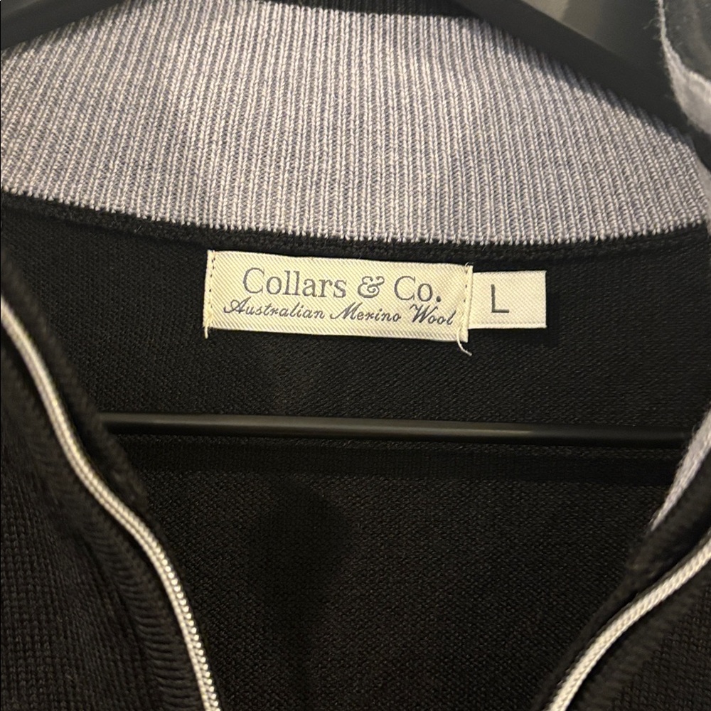 Collars & Co Mens Australian Merino Wool Quarter Zip Sweater Large - Picture 4 of 9